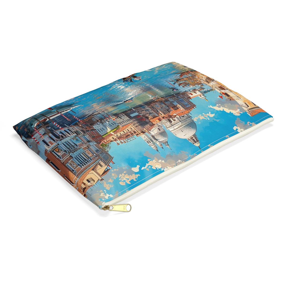 Venetian Grand Canal Dream Accessory Pouch - side view, laying flat