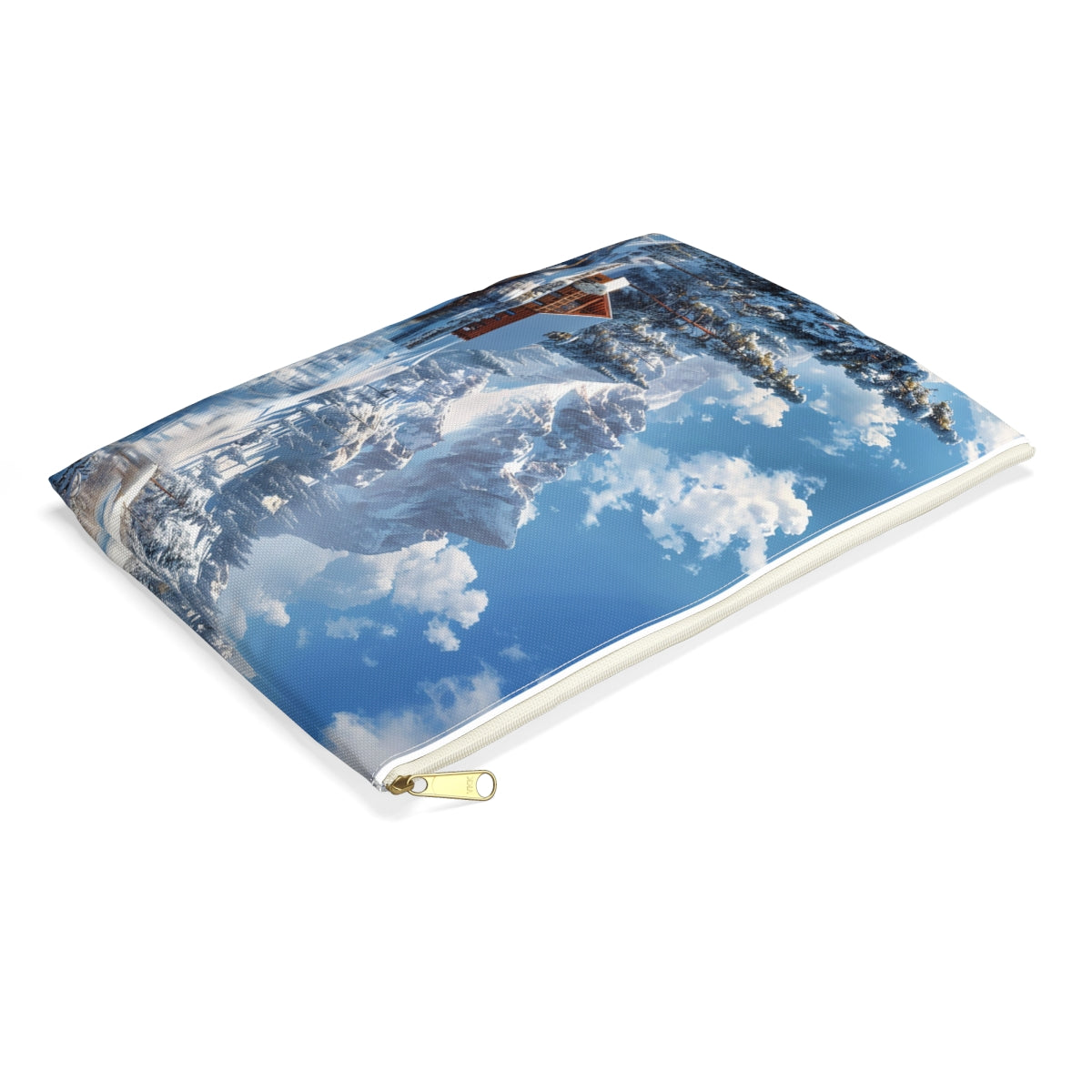 Winter Wonderland Retreat Accessory Pouch - side view, laying flat